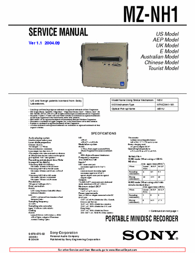 Sony MZ-NH1 Service Manual Portable Minidisc Recordable - [Part 1/2] Pag. 60